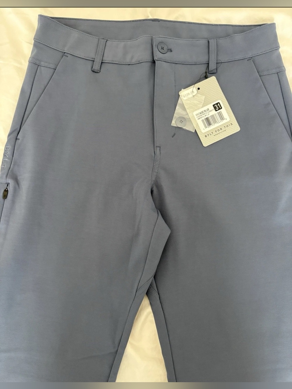 NWT Bylt Basics Everyday Pants 2.0 Vintage Blue Classic Fit Regular Length 31x29